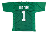 Big Dom DiSandro Philadelphia Signed Kelly Green Football Jersey BAS
