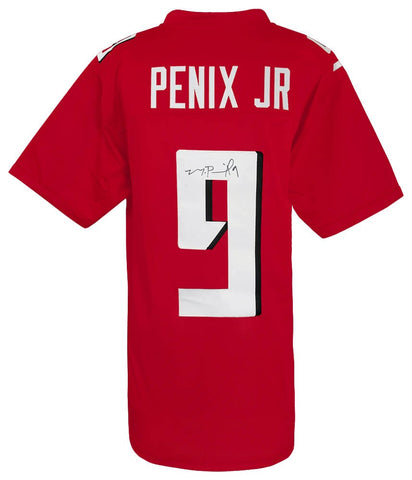 Michael Penix Jr. (FALCONS) Signed Red Custom Football Jersey - (SCHWARTZ COA)