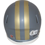 Nick Chubb Autographed Cleveland Browns Slate Mini Helmet Beckett 44001