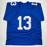 Autographed/Signed Odell Beckham Jr. New York Blue Jersey Beckett BAS COA