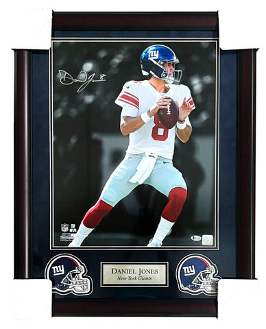 Daniel Jones New York Giants Signed Spotlight 16x20 Matted & Framed Photo BAS