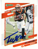 Tee Higgins Autographed/Signed 2021 Donruss #213 Trading Card Beckett 50245