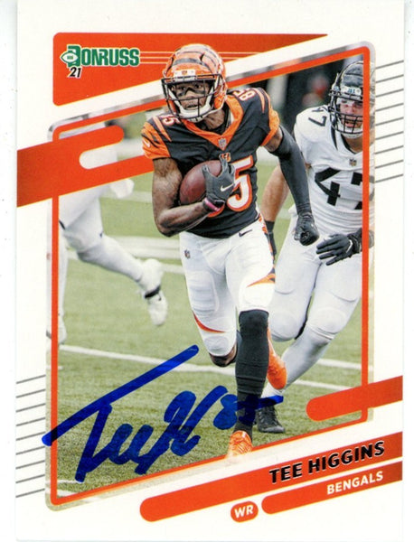 Tee Higgins Autographed/Signed 2021 Donruss #213 Trading Card Beckett 50245