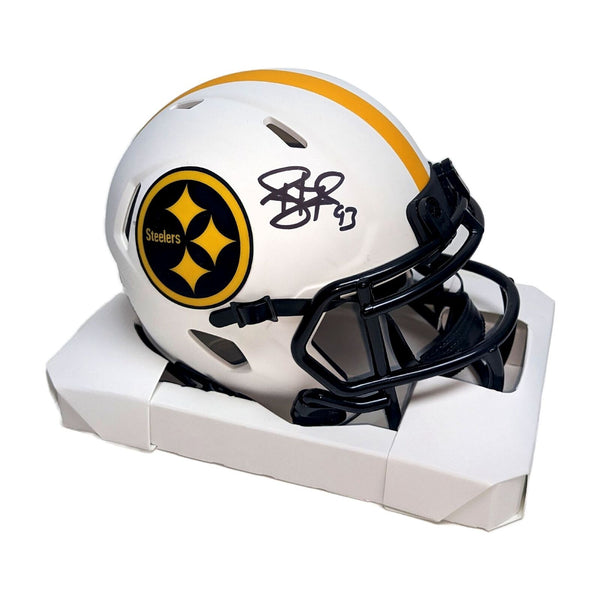 Troy Polamalu Autographed Steelers Lunar Mini Helmet - BAS