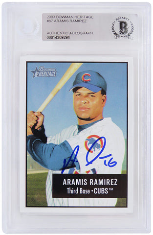Aramis Ramirez Autographed Cubs 2003 Bowman Heritage Card #87 -(Beckett)