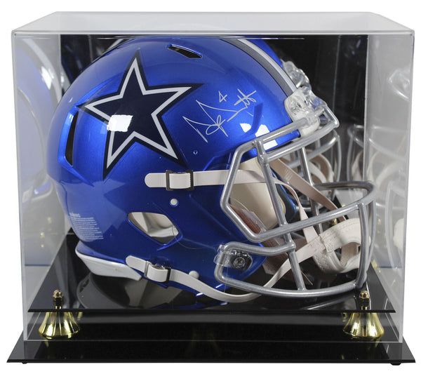 Cowboys Dak Prescott Signed Flash F/S Speed Proline Helmet w/ Case BAS Witness