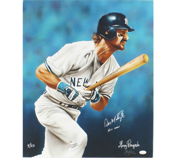 Don Mattingly Signed New York Yankees MLB Wrapped Canvas Artwork LE 4/23- Hitman