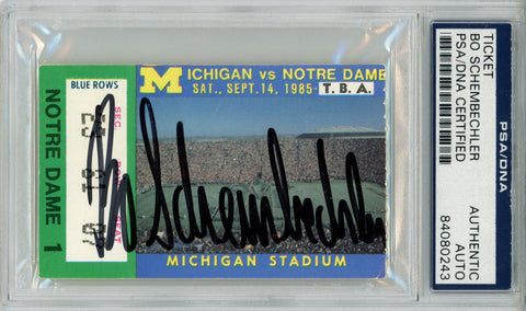 Bo Schembechler Signed 9/14/1985 Michigan Ticket Stub vs Notre Dame PSA 43815