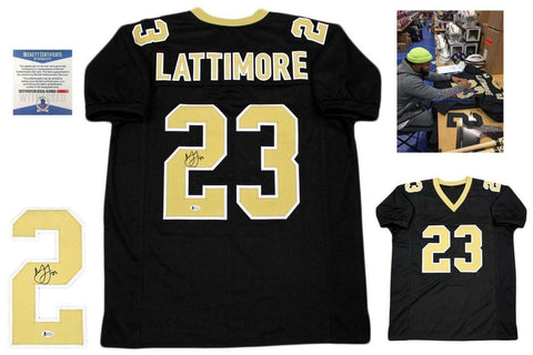 Marshon Lattimore Autographed SIGNED Jersey - Beckett Authentic - Black