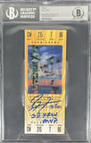 Ray Lewis Signed Baltimore Ravens SB XXXV SB MVP Ticket Stub Slab Beckett 36419