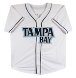 Junior Caminero Authentic Signed White Pro Style Jersey Autographed BAS