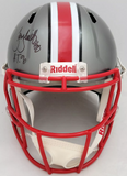 HEISMAN WINNERS AUTO OHIO STATE FLASH FULL SIZE HELMET 3 SIGS BECKETT 203901