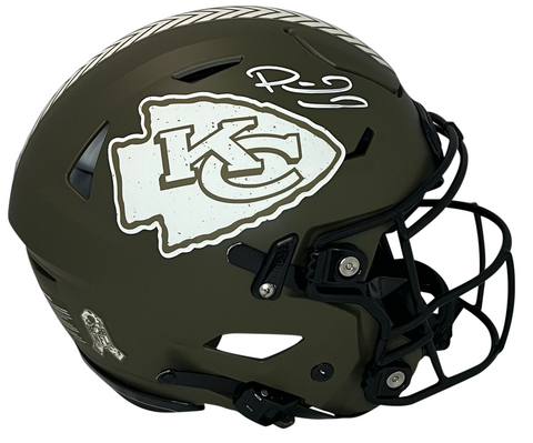 PATRICK MAHOMES SIGNED KANSAS CITY CHIEFS SALUTE TO SERVICE SPEEDFLEX HELMET BAS