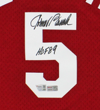 Johnny Bench Signed Cincinnati Reds Mitchell & Ness Red MLB Jersey With "HOF 89"