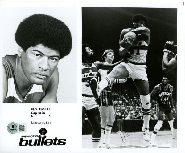 Wes Unsled Autographed/Signed Washington Bullets 8x10 Photo Beckett 57576