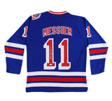 Mark Messier Signed New York Rangers Mithcell & Ness Blue 1993 NHL Jersey