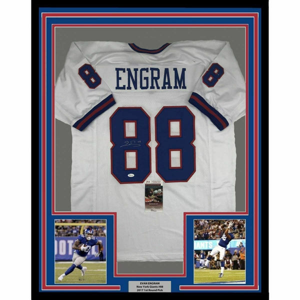 FRAMED Autographed/Signed EVAN ENGRAM 33x42 New York Color Rush Jersey JSA COA