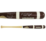 Multi-Signed NFL Custom Cooperstown Hall of Fame Blonde/Brown Bat with HOF Insc