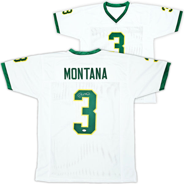 NOTRE DAME FIGHTING IRISH JOE MONTANA AUTOGRAPHED WHITE JERSEY JSA STOCK #216971