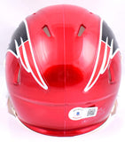 Christian Gonzalez Autographed Patriots Flash Speed Mini Helmet-Beckett W Holo