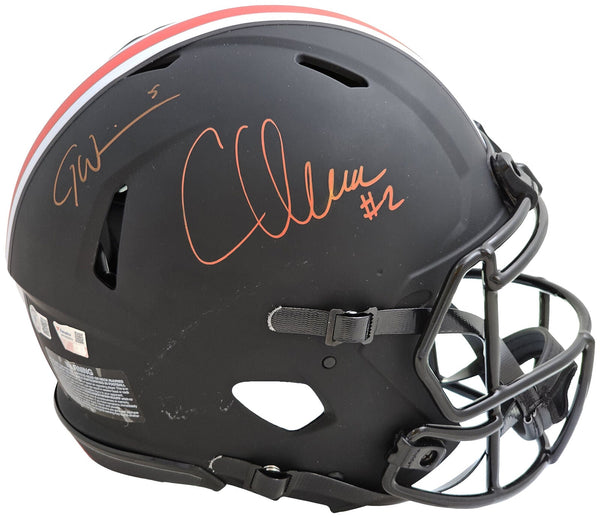 OLAVE & WILSON AUTOGRAPHED OHIO STATE ECLIPSE FULL SIZE AUTHENTIC HELMET BECKETT