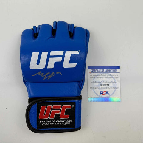 Autographed/Signed Khamzat Borz Chimaev UFC MMA Fighting Blue Glove PSA/DNA COA