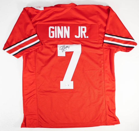 Ted Ginn Jr Signed Ohio State Buckeyes Jersey (Beckett) 2007 1st Round Pick / WR