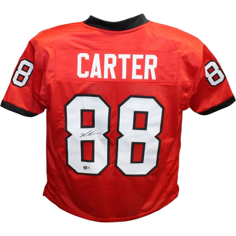Jalen Carter Autographed/Signed College Style Red Jersey Beckett 42439