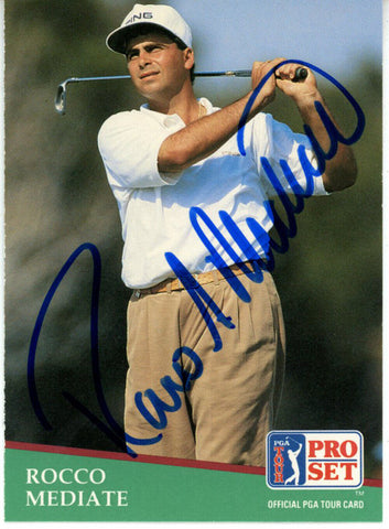 Rocco Mediate Autographed 1991 Pro Set #163 Trading Card Beckett 44881