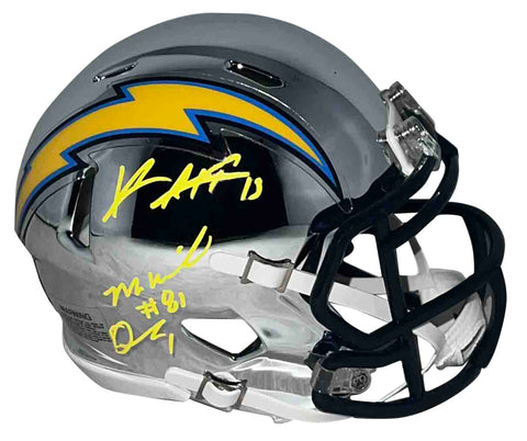 KEENAN ALLEN MIKE WILLIAMS QUENTIN JOHNSTON SIGNED CHARGERS CHROME MINI HELMET