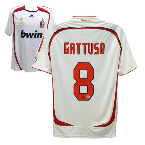 Gennaro Gattuso Signed AC Milan Soccer Jersey #8 with Beckett COA