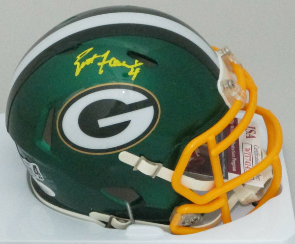 Packers BRETT FAVRE Signed Riddell FLASH Mini Helmet AUTO - HOF '16 NFL MVP JSA