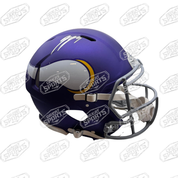 JJ McCARTHY SIGNED MINNESOTA VIKINGS F/S TRIBUTE SPEED AUTHENTIC HELMET BECKETT