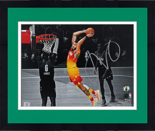 FRMD Jayson Tatum Boston Celtics Signed 11x14 2023 NBA ASG Spotlight Dunk Photo