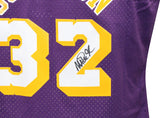 Magic Johnson Signed Swingman Los Angeles Lakers M&N Jersey Beckett 40848