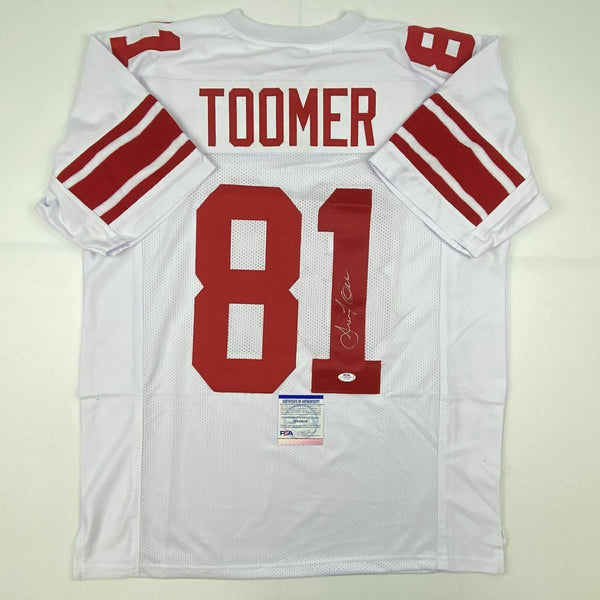 Autographed/Signed AMANI TOOMER New York White Football Jersey PSA/DNA COA Auto