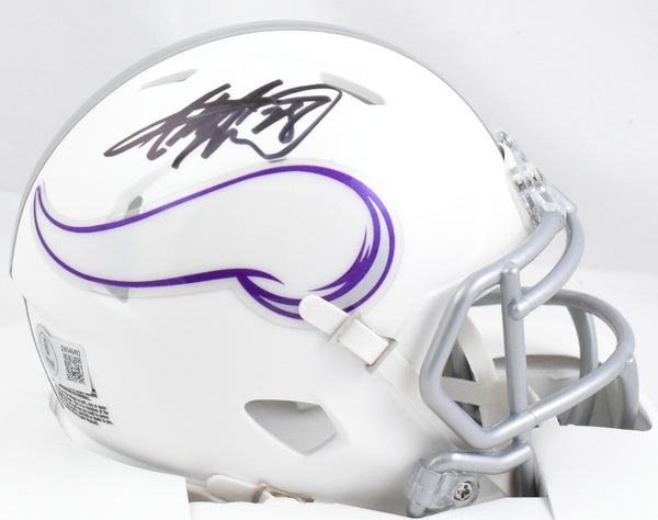 Adrian Peterson Autographed Vikings Alt 24 Speed Mini Helmet-Beckett W Hologram