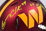 Gary Clark Signed Commanders Speed Mini Helmet w/2x SB Champs- Beckett W Holo