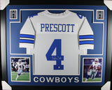 Dak Prescott Autographed Pro Style Sz XL White Framed Jersey 35x43 Beckett 57307