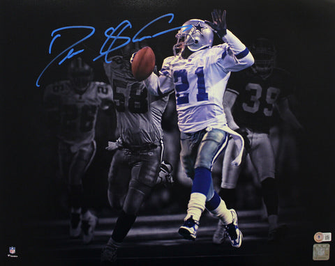 Deion Sanders Autographed/Signed Dallas Cowboys 16x20 Photo Beckett 35406