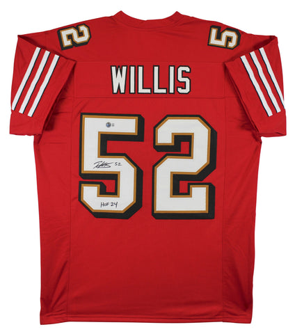 Patrick Willis "HOF 24" Signed Red Pro Style Jersey w/ Dropshadow BAS Witnessed
