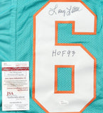 Larry Little Signed Miami Dolphins Jersey Inscribed "HOF 93" (JSA COA) 17-0/1972