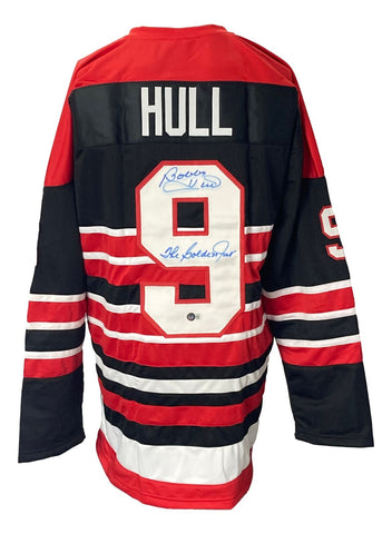 Bobby Hull Signed Custom Black/Red Pro-Style Hockey Jersey The Golden Jet BAS