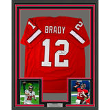 Framed Facsimile Autographed Tom Brady 33x42 Tampa Orange Throwback Laser Jersey