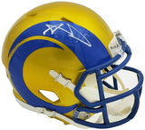 AARON DONALD AUTOGRAPHED RAMS FLASH YELLOW MINI HELMET BECKETT WITNESS 224831