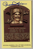 Brewers ROLLIE FINGERS Signed Hall of Fame HOF Plaque Card AUTO - Athletics