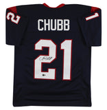 Nick Chubb Authentic Signed Navy Pro Style Jersey Autographed BAS Witnessed