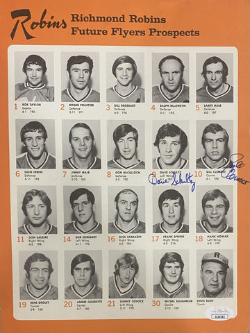 Dave Schultz & Bill Clement Signed 8x10 Philadelphia Flyers Photo JSA AL44182