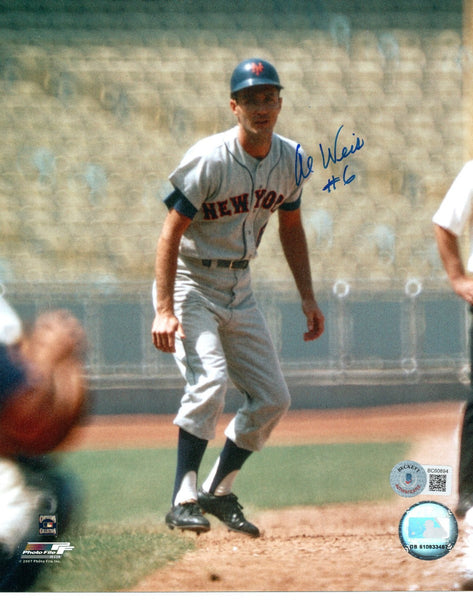 Al Weis Autographed New York Mets 8x10 Photo Beckett Authenticated