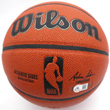 John Stockton Autographed Basketball Utah Jazz (Smudged) Beckett BAS QR #BK82068